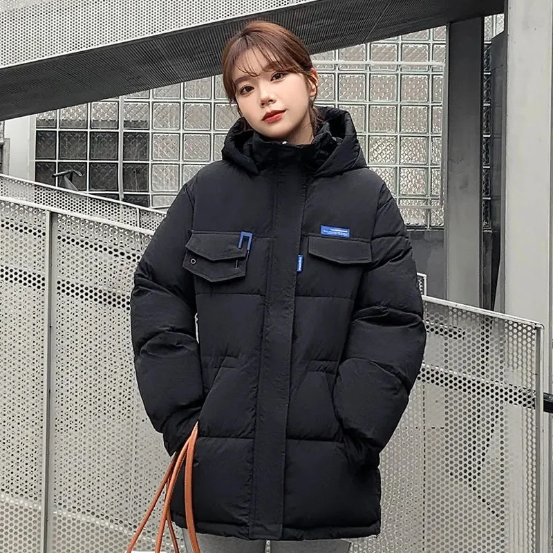 2025 New Winter Hooded Parka Women's Down Cotton Jacket Puffer Coat Overcoat Thick Warm Cotton Padded Jacket Snow Wear Outwear