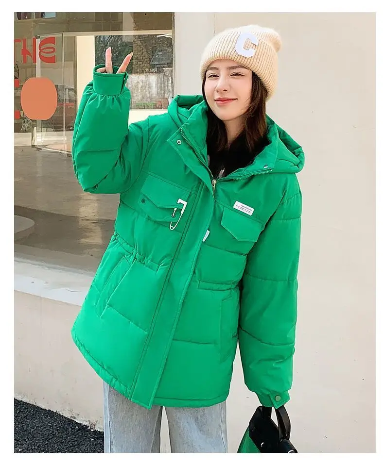 2025 New Winter Hooded Parka Women's Down Cotton Jacket Puffer Coat Overcoat Thick Warm Cotton Padded Jacket Snow Wear Outwear