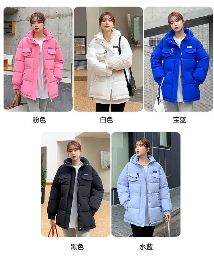 2025 New Winter Hooded Parka Women's Down Cotton Jacket Puffer Coat Overcoat Thick Warm Cotton Padded Jacket Snow Wear Outwear