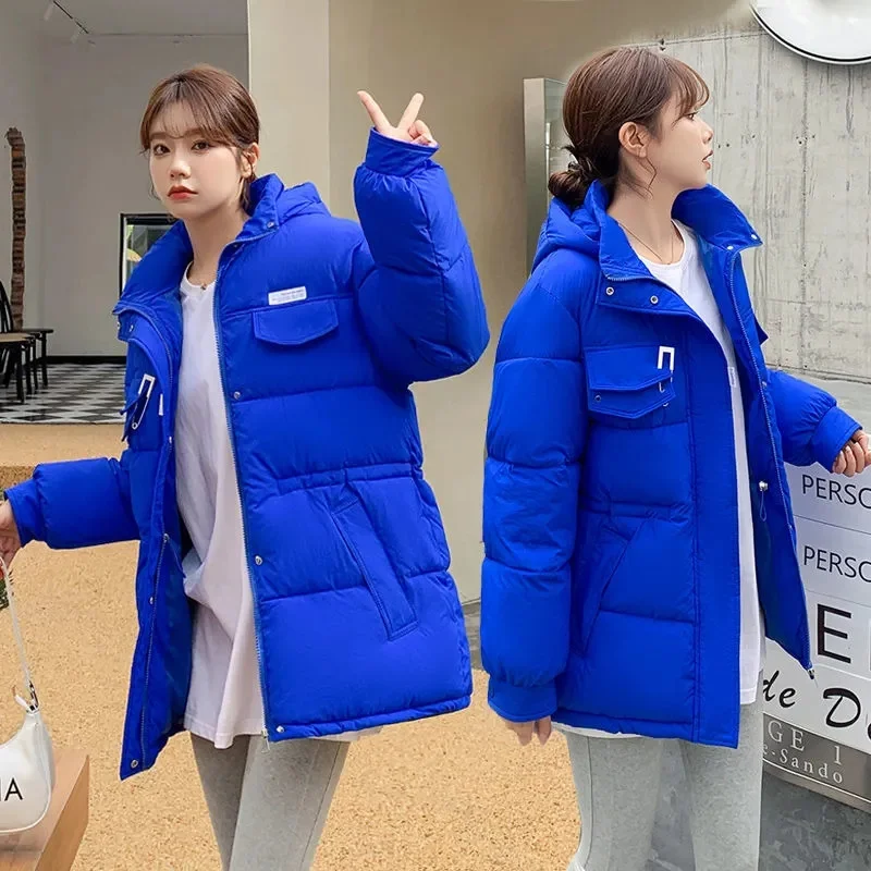 2025 New Winter Hooded Parka Women's Down Cotton Jacket Puffer Coat Overcoat Thick Warm Cotton Padded Jacket Snow Wear Outwear