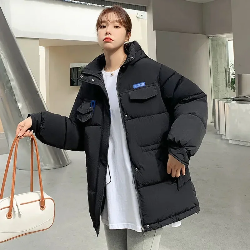 2025 New Winter Hooded Parka Women's Down Cotton Jacket Puffer Coat Overcoat Thick Warm Cotton Padded Jacket Snow Wear Outwear
