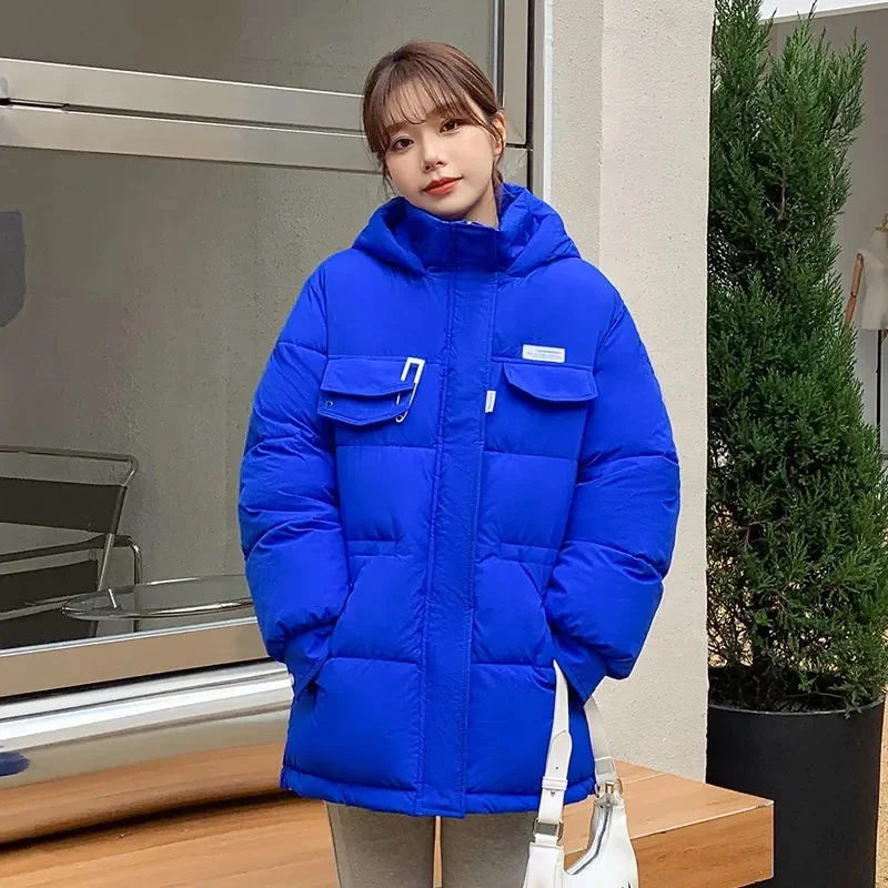 2025 New Winter Hooded Parka Women's Down Cotton Jacket Puffer Coat Overcoat Thick Warm Cotton Padded Jacket Snow Wear Outwear