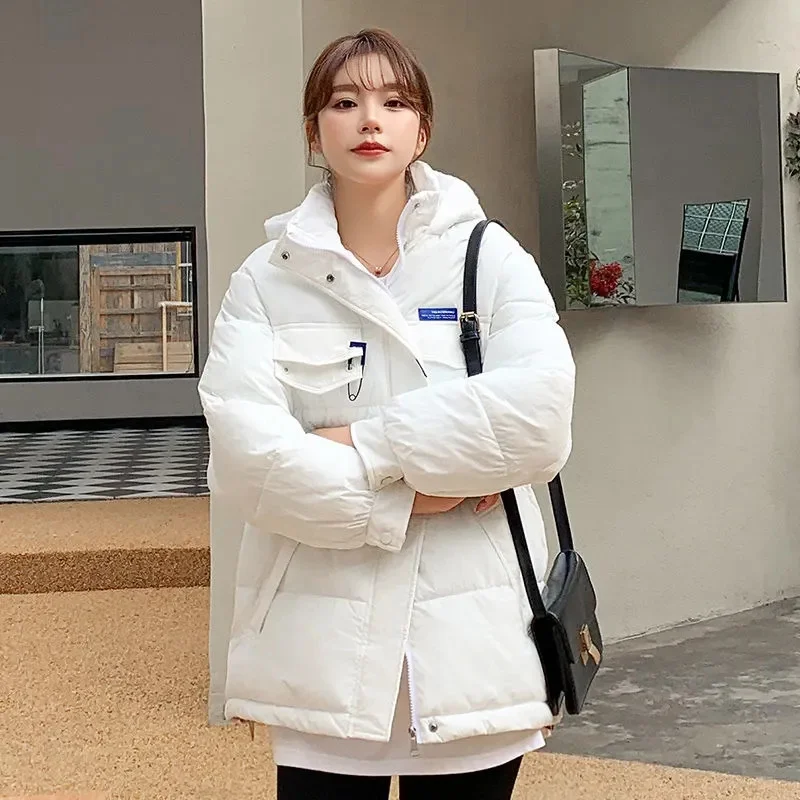 2025 New Winter Hooded Parka Women's Down Cotton Jacket Puffer Coat Overcoat Thick Warm Cotton Padded Jacket Snow Wear Outwear