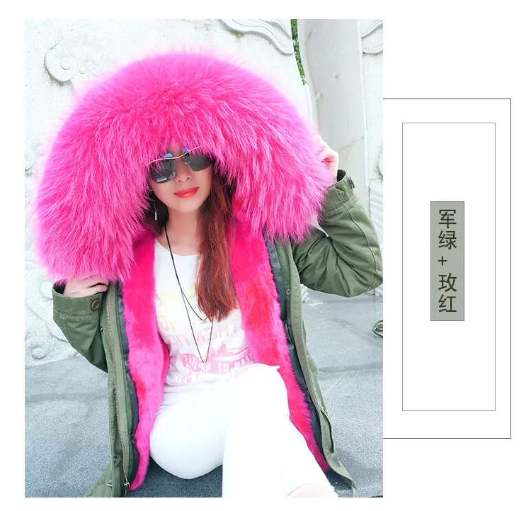 MAOMAOKONG 2026 Real Fur Coat New Fashion Fox Fur Collar Winter Women's Clothing Removable Lining Thickened Jacket Short Parka
