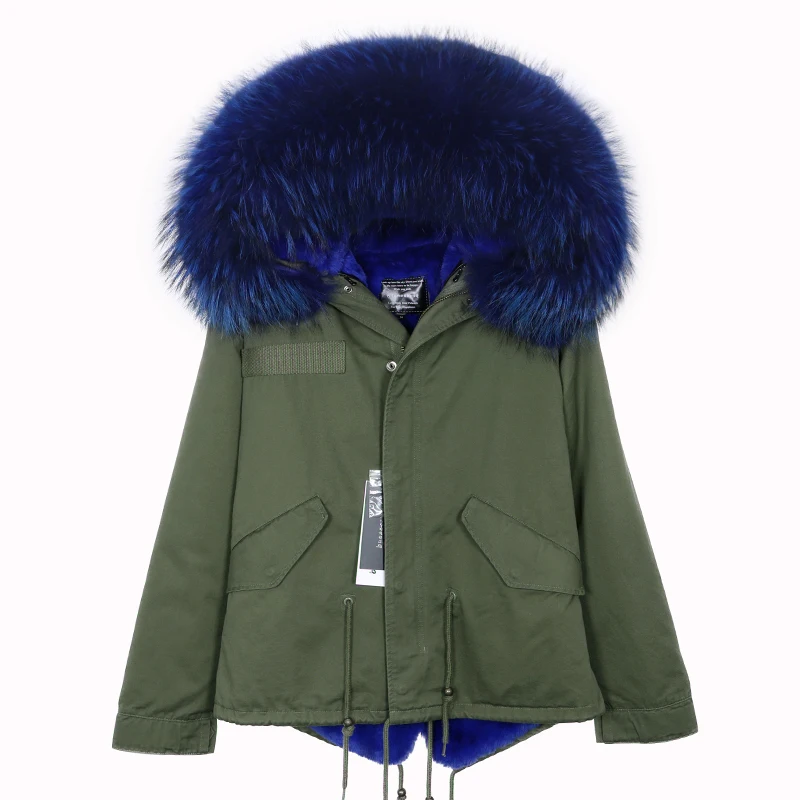 MAOMAOKONG 2026 Real Fur Coat New Fashion Fox Fur Collar Winter Women's Clothing Removable Lining Thickened Jacket Short Parka