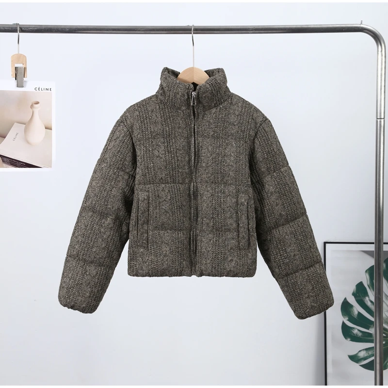 2025 Chic Puffy Padded Coat Women Casual Thicken Stand Collar Down Cotton Coats Female Winter Classic Versatile Street Outerwear