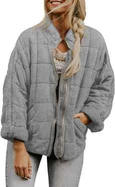 Autumn Winter New Cotton Jacket Coat Women Casual All-match Solid Color Zipper Long Sleeve Coat Fashion Trendy Streetwear Female