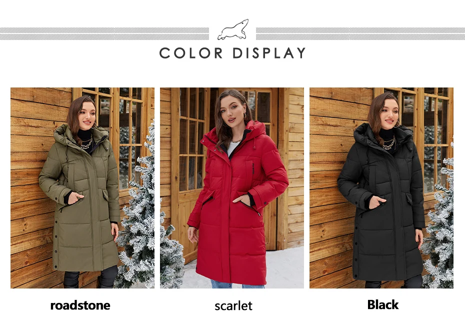 ICEbear 2024 Women's Jacket Long Fashion Women's Winter Down Coat Zip Pocket With Belt Parka High quality coat GWD4675P