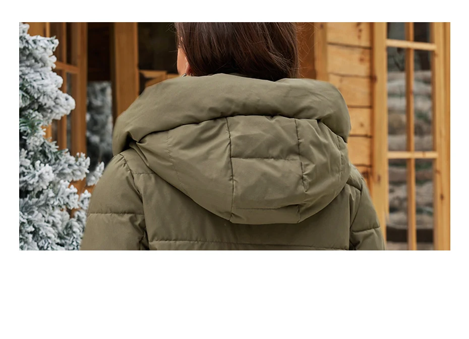 ICEbear 2024 Women's Jacket Long Fashion Women's Winter Down Coat Zip Pocket With Belt Parka High quality coat GWD4675P