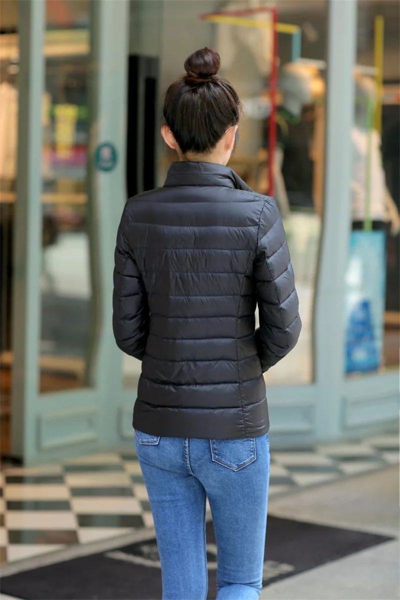 2027 Autumn Winter Down Jacket Women Parkas New Stand-UP Collar Warm Cotton Padded Jacket Light Thin Down Coats Ladies Outwear