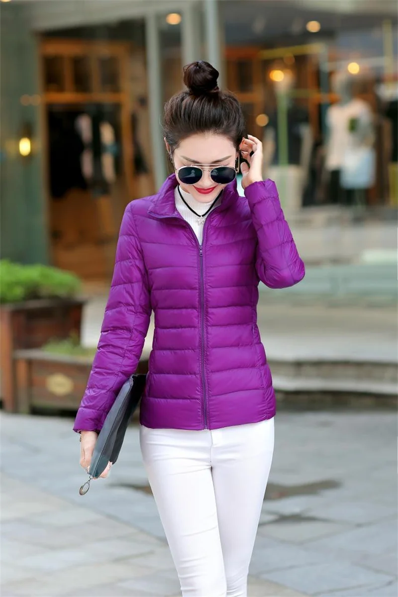 2027 Autumn Winter Down Jacket Women Parkas New Stand-UP Collar Warm Cotton Padded Jacket Light Thin Down Coats Ladies Outwear