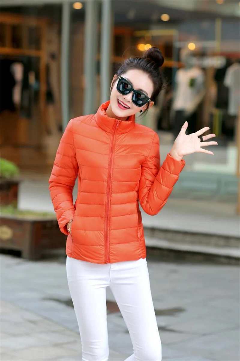 2027 Autumn Winter Down Jacket Women Parkas New Stand-UP Collar Warm Cotton Padded Jacket Light Thin Down Coats Ladies Outwear