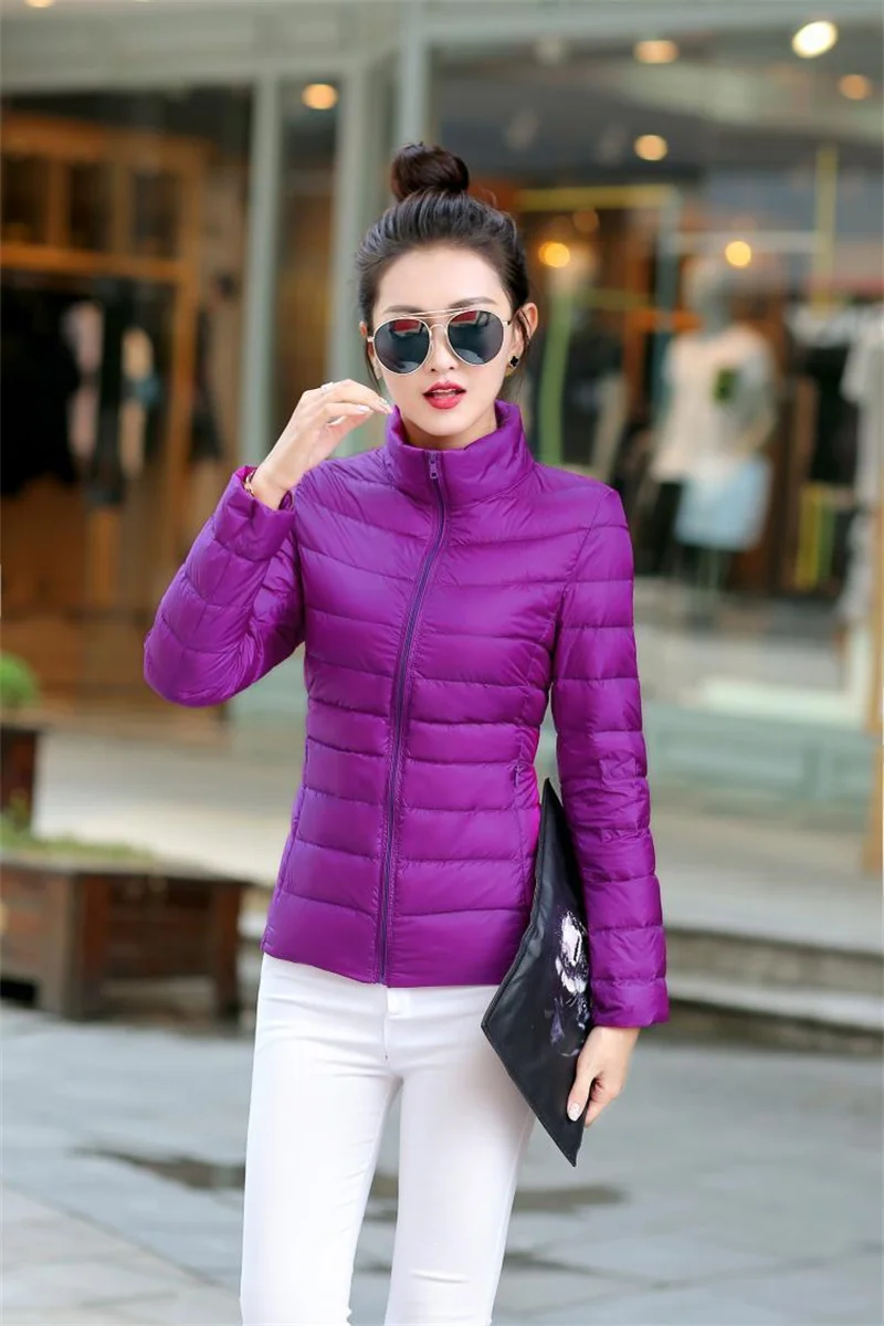 2027 Autumn Winter Down Jacket Women Parkas New Stand-UP Collar Warm Cotton Padded Jacket Light Thin Down Coats Ladies Outwear