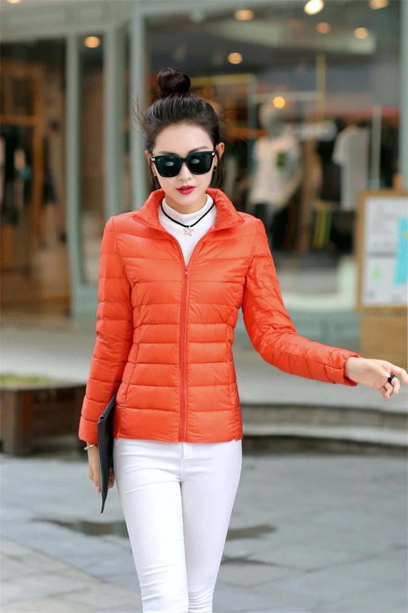 2027 Autumn Winter Down Jacket Women Parkas New Stand-UP Collar Warm Cotton Padded Jacket Light Thin Down Coats Ladies Outwear