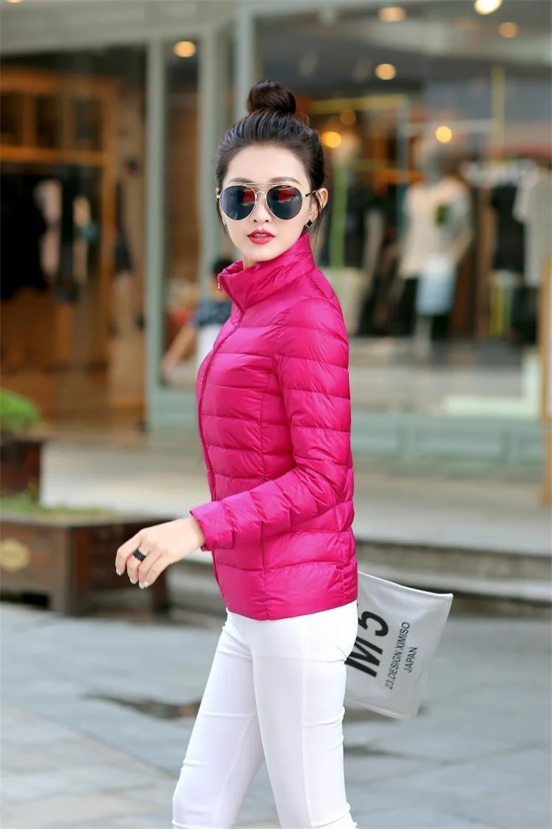 2027 Autumn Winter Down Jacket Women Parkas New Stand-UP Collar Warm Cotton Padded Jacket Light Thin Down Coats Ladies Outwear