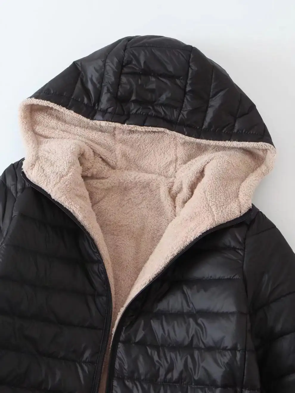 Zipper Cardigan Solid Spliced Women Clothing Parkas Hooded Long Sleeve Outerwear Loose Fit Casual Pockets 2024 Autumn Parka