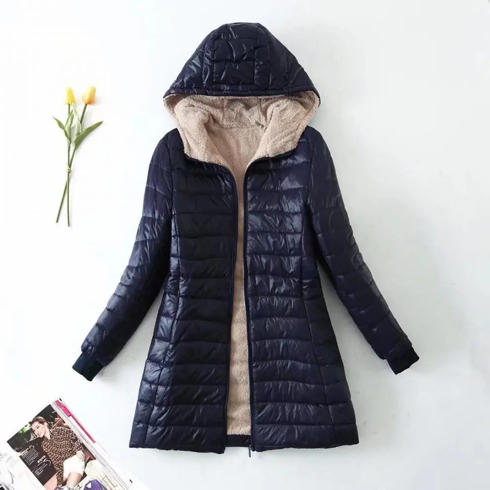 Zipper Cardigan Solid Spliced Women Clothing Parkas Hooded Long Sleeve Outerwear Loose Fit Casual Pockets 2024 Autumn Parka