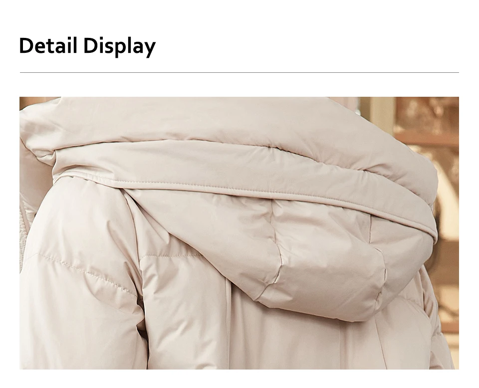 HaiLuoZi 2023 Women Winter Coat Long Thick Parkas Zip Up Warm Female Outwear Slant Pocket Drawstring Hem Women's Jackets 1107