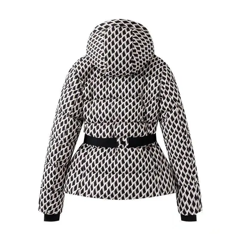Fashion Simple and Versatile Waist Hooded Cotton Jacket Winter New Women's Cotton Padded Parka Women Stylish