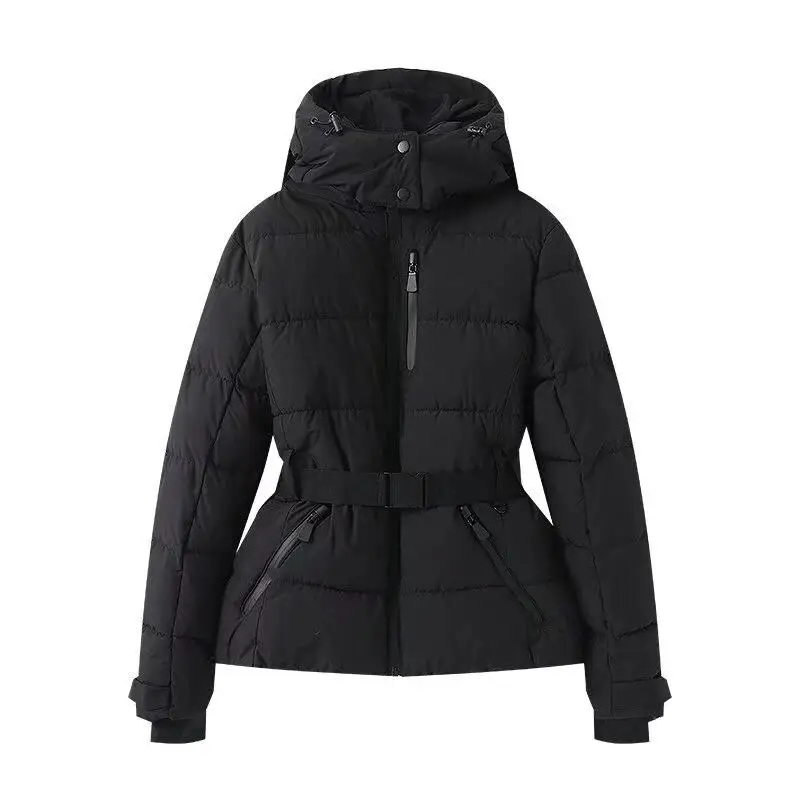 Fashion Simple and Versatile Waist Hooded Cotton Jacket Winter New Women's Cotton Padded Parka Women Stylish