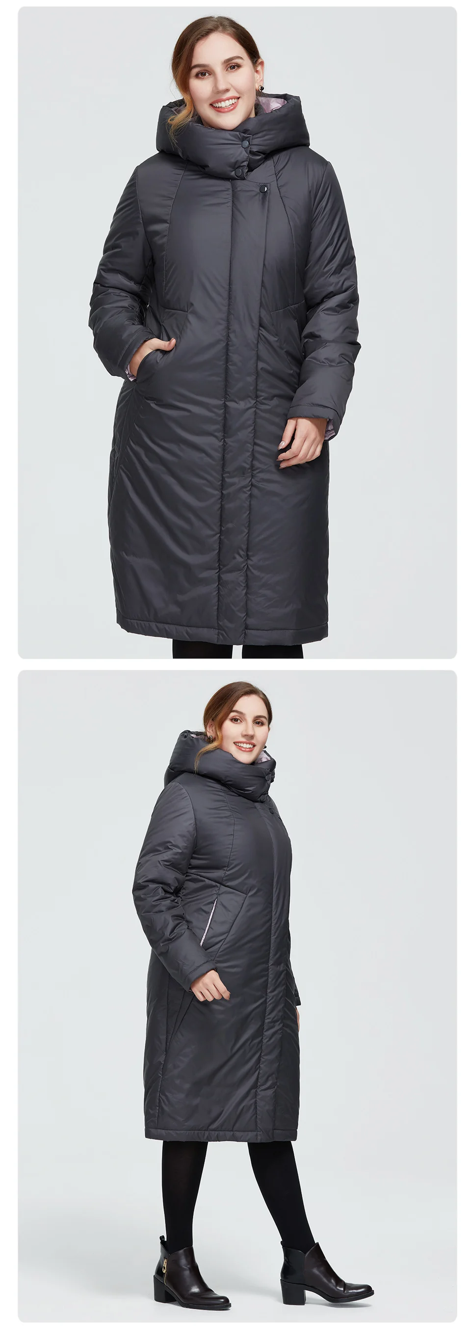 Astrid 2022 New Winter Women's coat women long warm parka fashion thick Jacket hooded camel fur large sizes female clothing 6703