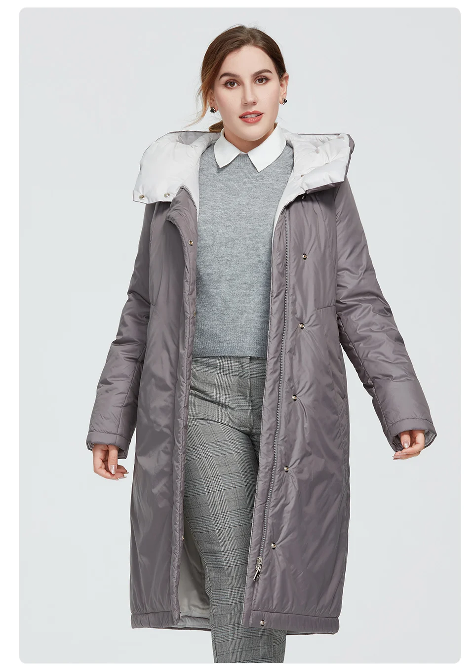 Astrid 2022 New Winter Women's coat women long warm parka fashion thick Jacket hooded camel fur large sizes female clothing 6703