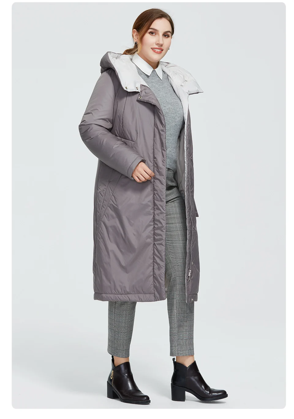 Astrid 2022 New Winter Women's coat women long warm parka fashion thick Jacket hooded camel fur large sizes female clothing 6703