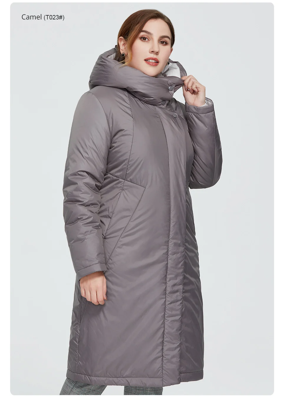 Astrid 2022 New Winter Women's coat women long warm parka fashion thick Jacket hooded camel fur large sizes female clothing 6703