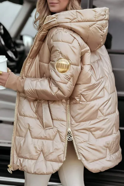 Parkas Coat Women Cotton Padded Jacket Hooded Outerwear Winter Thick Warm Pockets Zipper Puffer Windproof Mid Length Overcoat