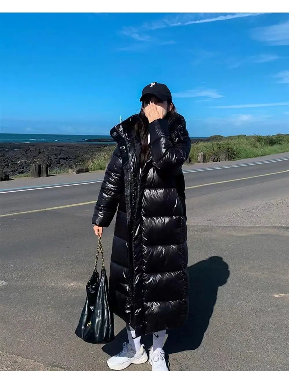 2025 New Women Shiny Cotton Jacket Women'S Long Cotton Coat Korean Loose Large Size Parkas Coat Fashion Hooded Thicken Jacket