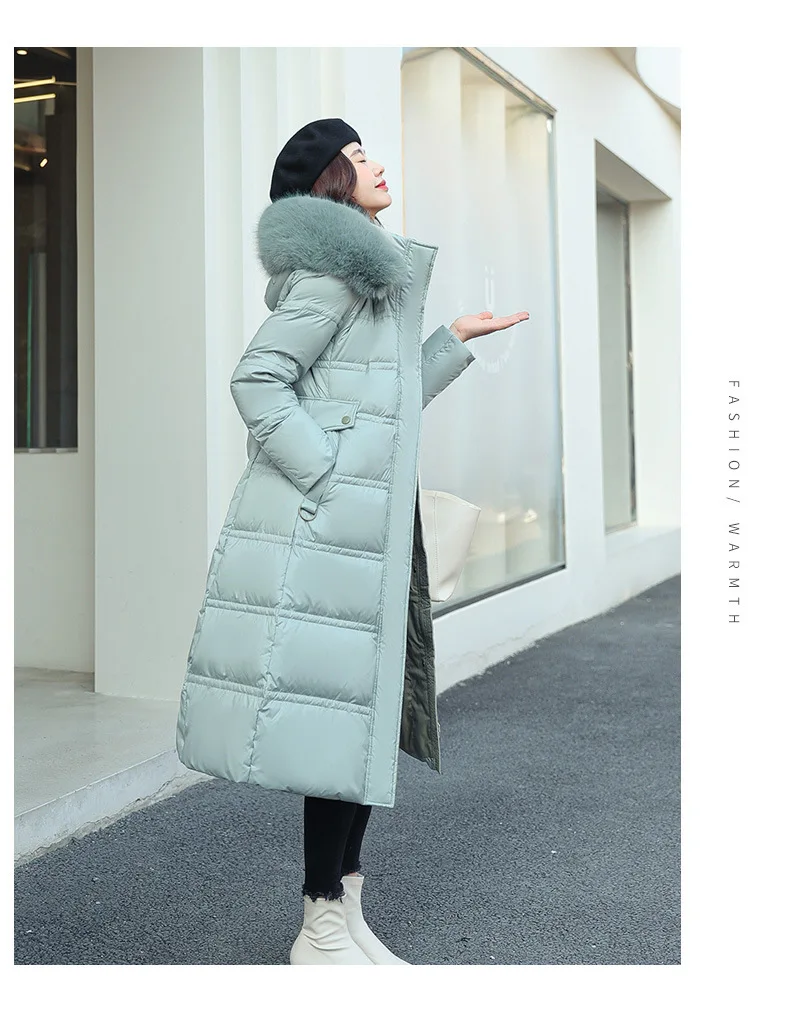 Women Long Coats Parkas Hooded Fur Collar Jackets Thick Warm Y2k Streetwear Elegant Jacket Work Coat High Waist Autumn Winter
