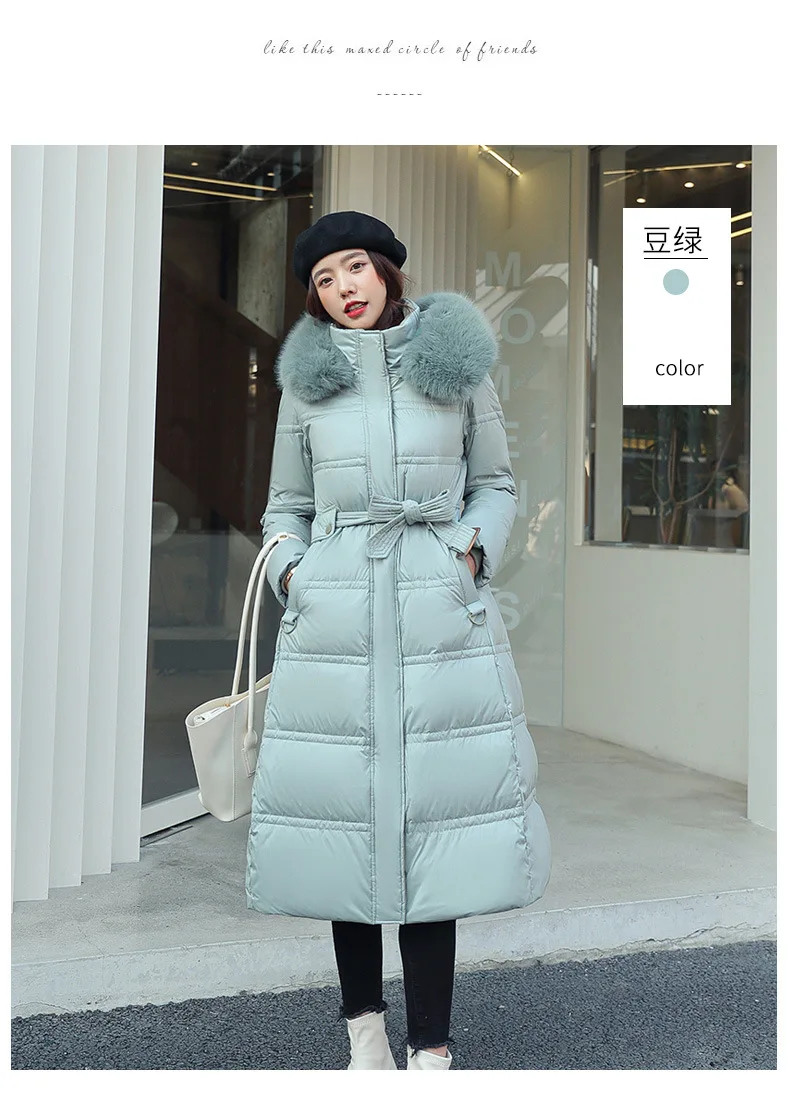 Women Long Coats Parkas Hooded Fur Collar Jackets Thick Warm Y2k Streetwear Elegant Jacket Work Coat High Waist Autumn Winter