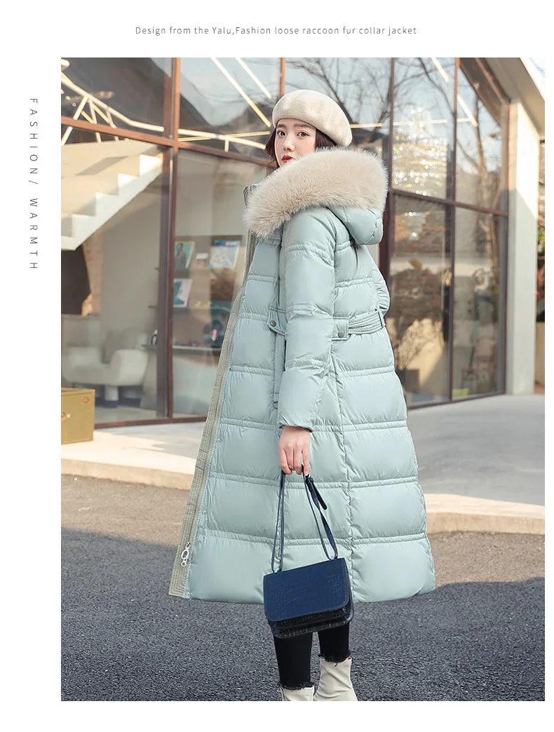 Women Long Coats Parkas Hooded Fur Collar Jackets Thick Warm Y2k Streetwear Elegant Jacket Work Coat High Waist Autumn Winter