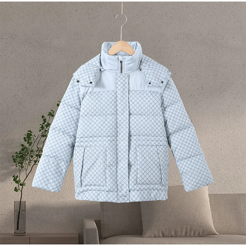 Printed Female Winter Cotton Quilted Jacket Hooded Thicken Zipper Single Breasted Long Sleeve 2025 New Casual Coat Loose Outwear