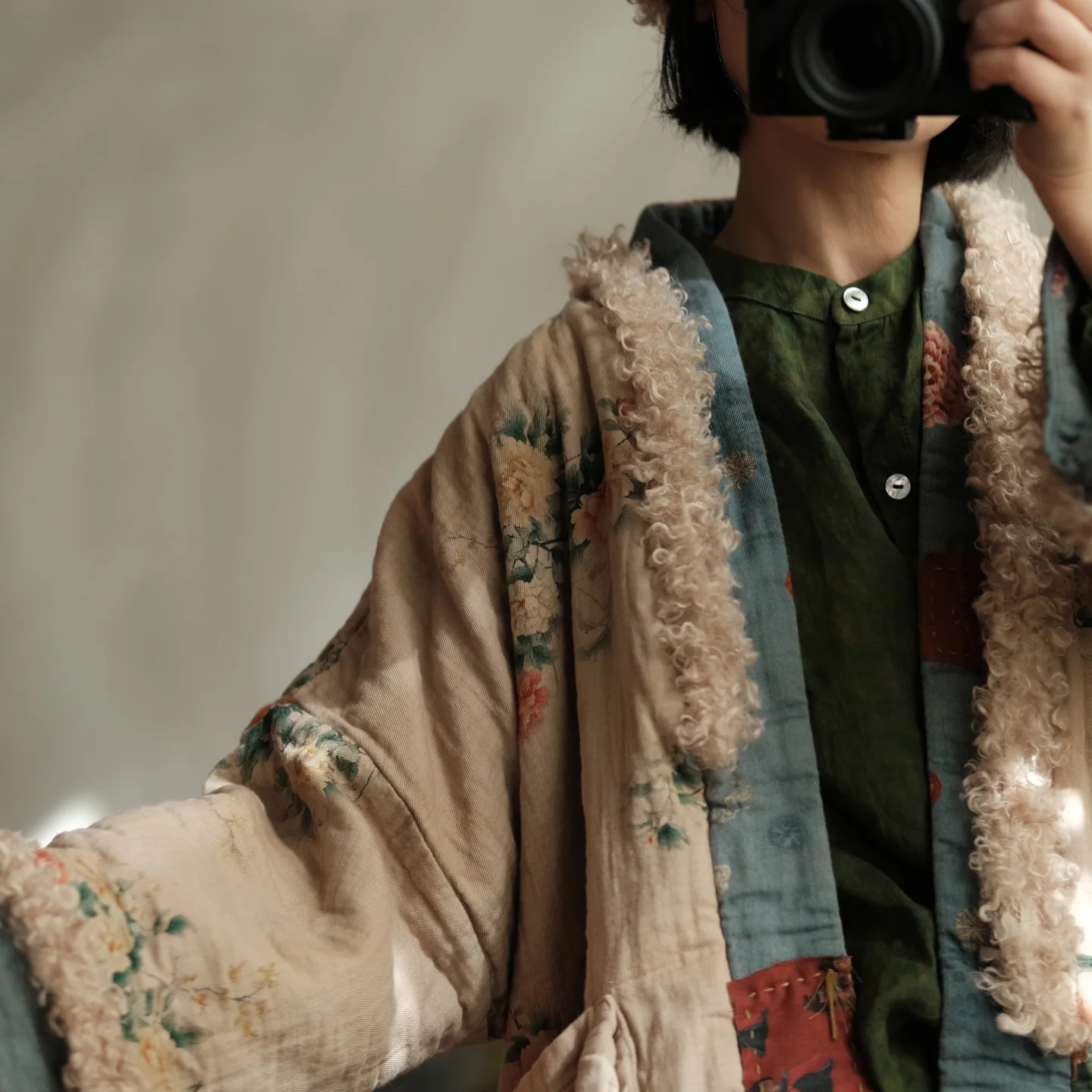 Johnature Women Vintage Winter Print Floral Parkas Patchwork Color Coats 2025 New Long Sleeve Warm Chinese Style Cotton Parkas