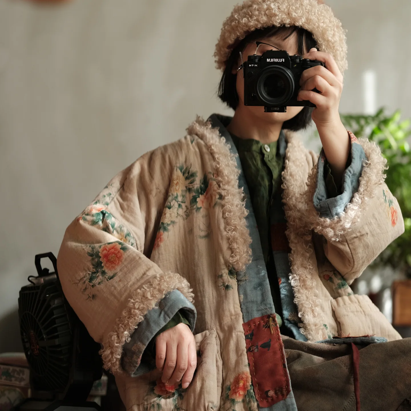 Johnature Women Vintage Winter Print Floral Parkas Patchwork Color Coats 2025 New Long Sleeve Warm Chinese Style Cotton Parkas