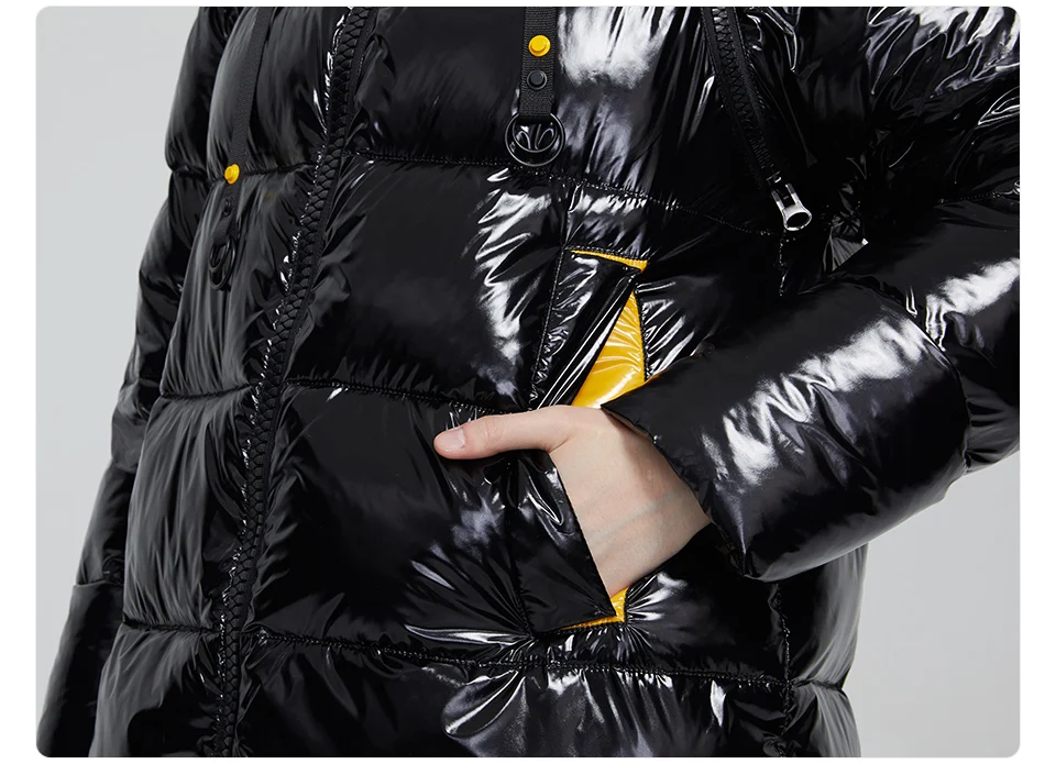 Astrid 2023 New Winter parka Women's coat women Jacket long warm Bright fabric fashion hooded large sizes female clothing 8675
