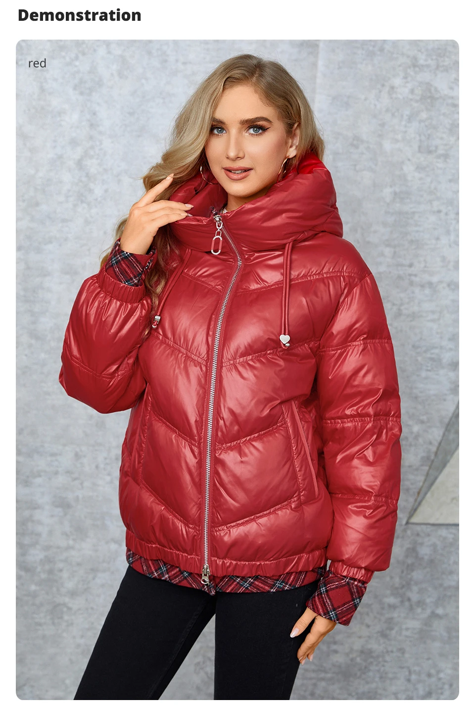 GASMAN Women's Parka 2022 New Fashion Women stand collar short slim casual hooded Luxury pocket Warm Down Jacket GM-82903