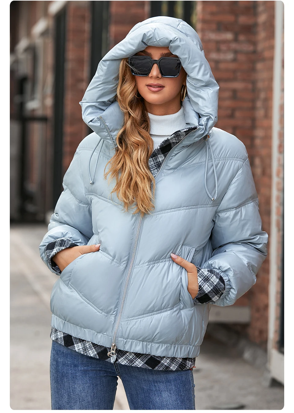 GASMAN Women's Parka 2022 New Fashion Women stand collar short slim casual hooded Luxury pocket Warm Down Jacket GM-82903