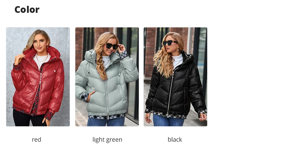 GASMAN Women's Parka 2022 New Fashion Women stand collar short slim casual hooded Luxury pocket Warm Down Jacket GM-82903
