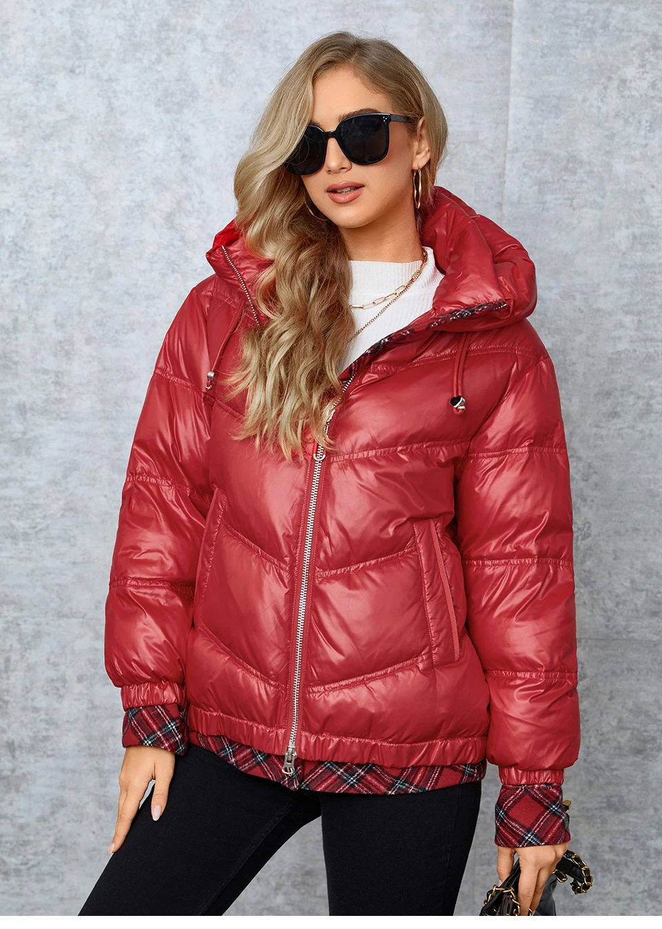 GASMAN Women's Parka 2022 New Fashion Women stand collar short slim casual hooded Luxury pocket Warm Down Jacket GM-82903