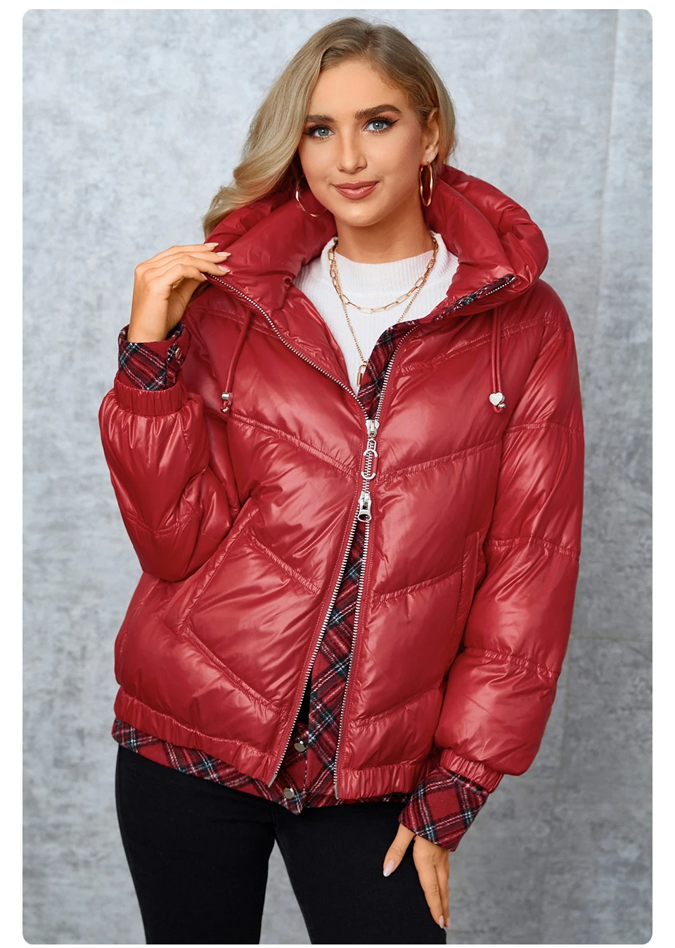 GASMAN Women's Parka 2022 New Fashion Women stand collar short slim casual hooded Luxury pocket Warm Down Jacket GM-82903
