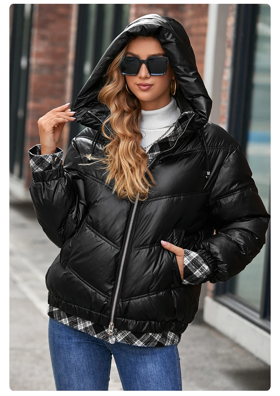 GASMAN Women's Parka 2022 New Fashion Women stand collar short slim casual hooded Luxury pocket Warm Down Jacket GM-82903