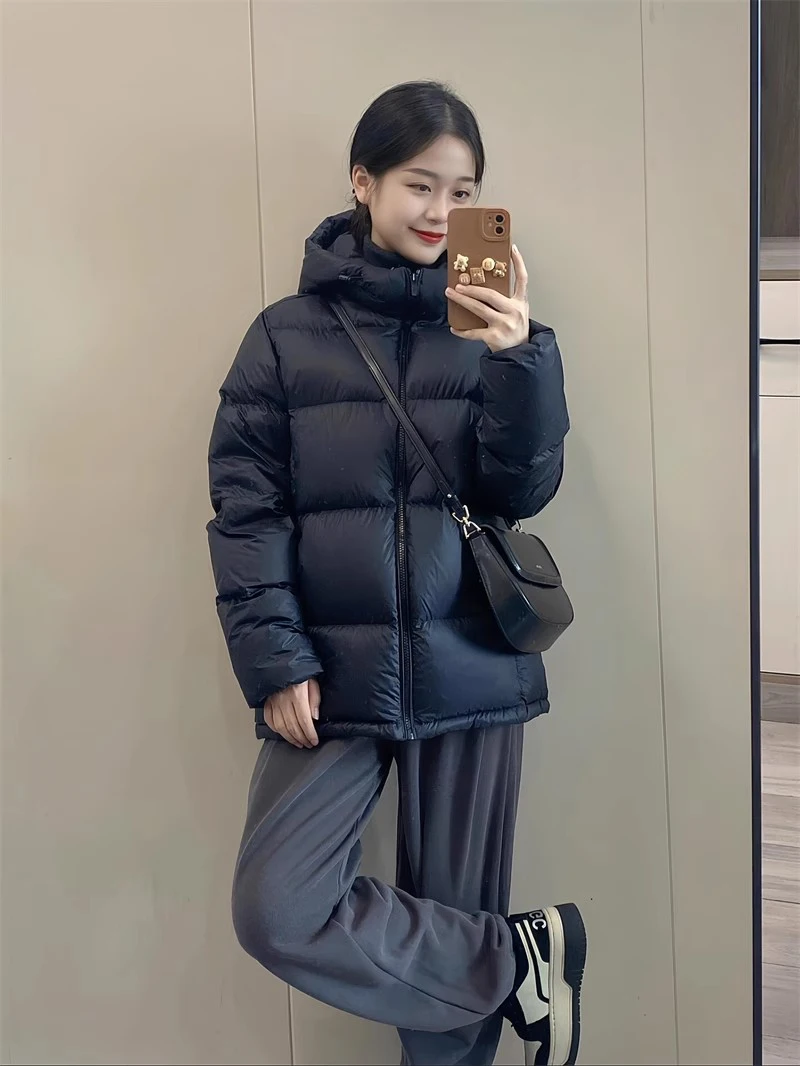 Zoki Winter Cute Pink Puffy Parkas Women Warm Thick Long Sleeve Sweet Cotton Coat Casual Stand Collar Preppy Style Korean Jacket