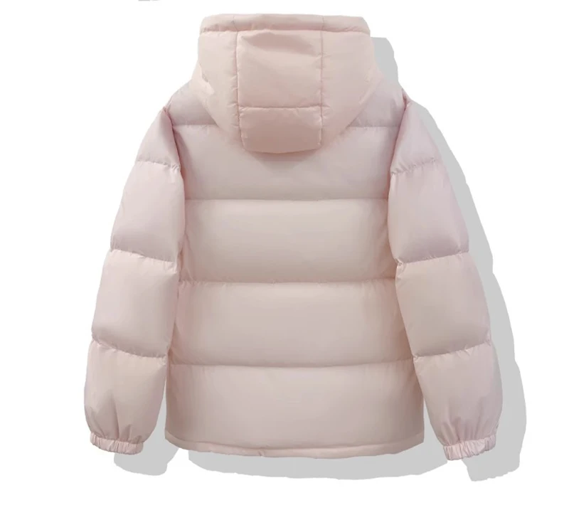 Zoki Winter Cute Pink Puffy Parkas Women Warm Thick Long Sleeve Sweet Cotton Coat Casual Stand Collar Preppy Style Korean Jacket