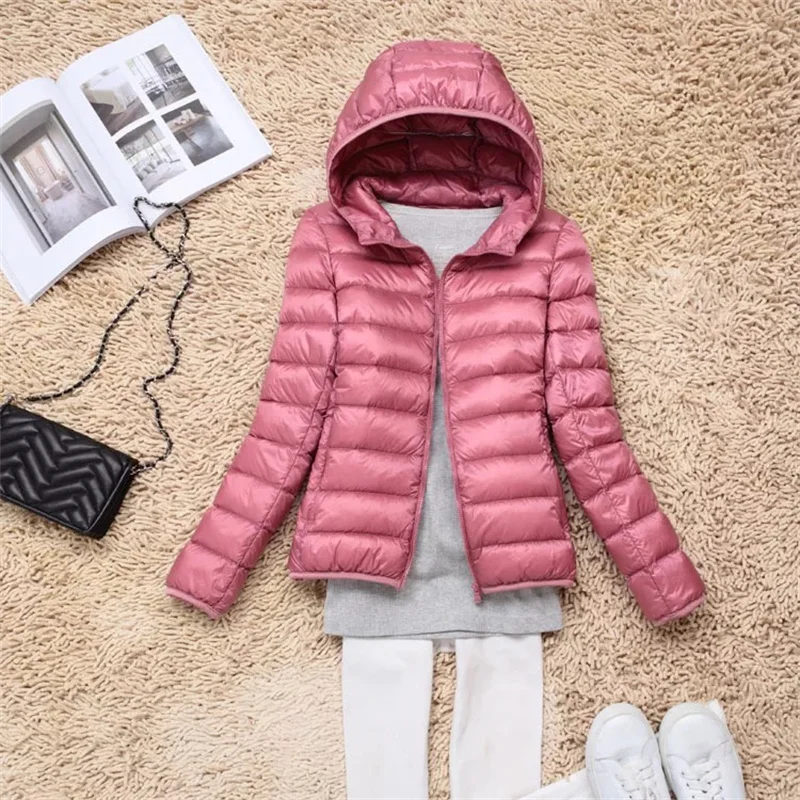 2026 Autumn Winter Women Lightweight White Duck Down Jacket Parka Female Ultra Light Down Coat Warm Puffer Outwears Short Tops