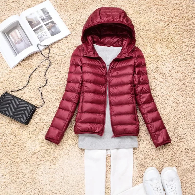 2026 Autumn Winter Women Lightweight White Duck Down Jacket Parka Female Ultra Light Down Coat Warm Puffer Outwears Short Tops