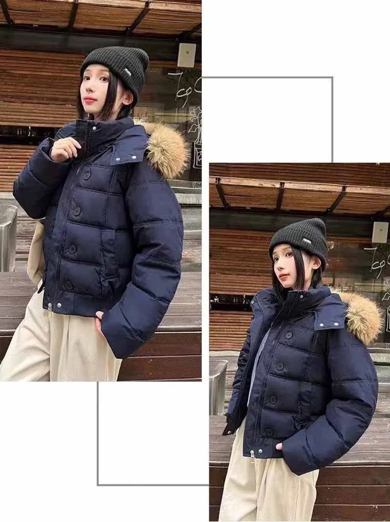 Winter Warm Faux Fur Hooded Parkas for Women Y2K Korean Thick Fluffy Coats Fashion Streetwear Single Breasted Puffer Jacket