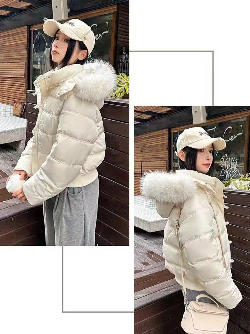 Winter Warm Faux Fur Hooded Parkas for Women Y2K Korean Thick Fluffy Coats Fashion Streetwear Single Breasted Puffer Jacket