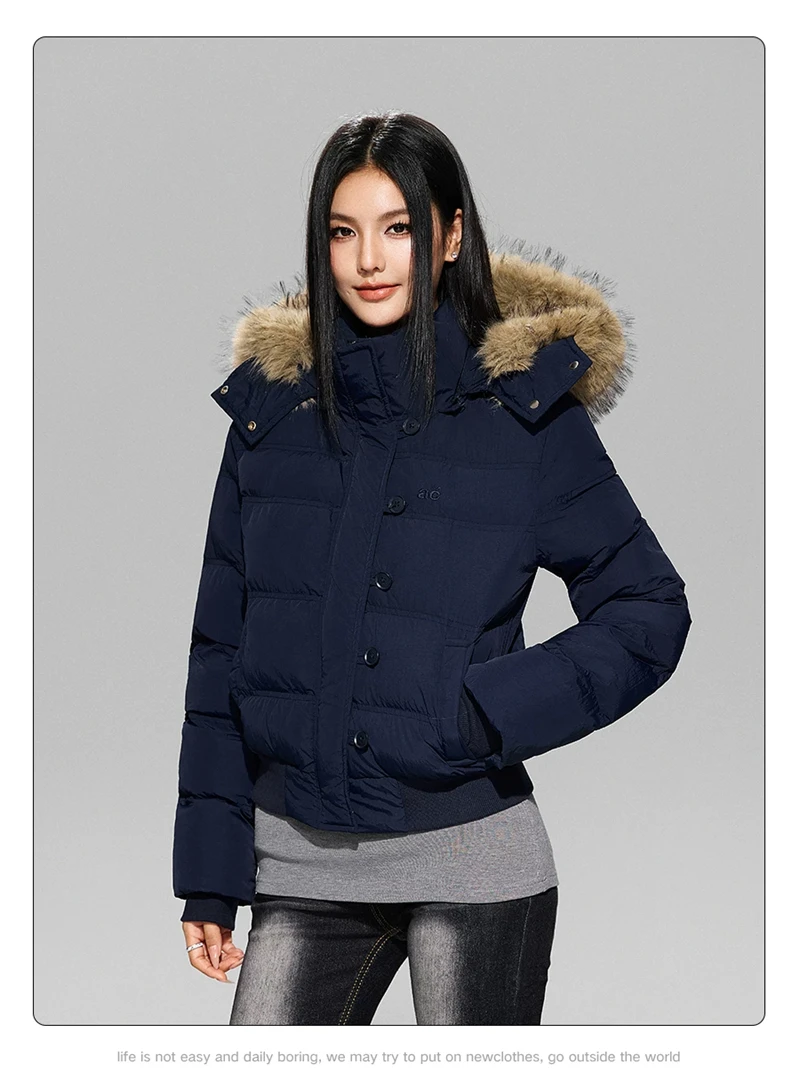 ZAROY Quilted Cotton Slim Short Puffer Coat Women Fur Hood Thick Warm Windproof Winter Cotton Padded Outwear Retro Jacket куртка